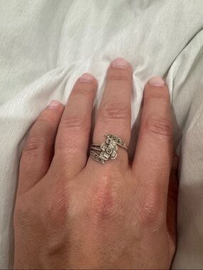 Floral Open Band Ring in Silver